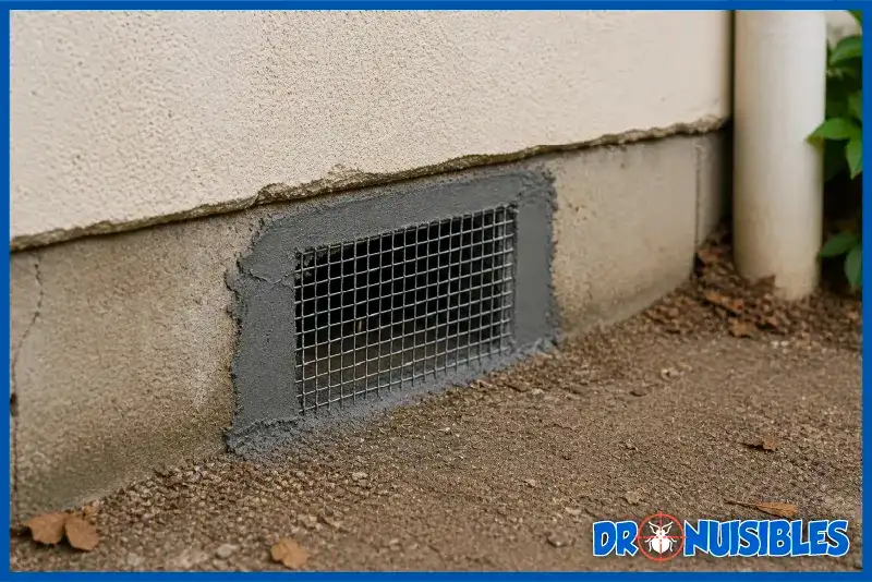 bouchage trou mur passage rat avec grillage anti rongeur