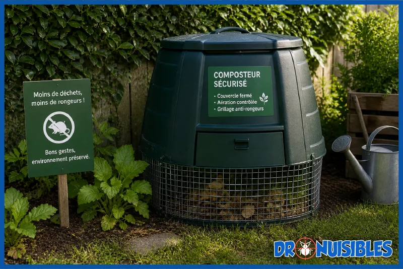 composteur ferme avec grillage anti rongeurs gestion biodechets