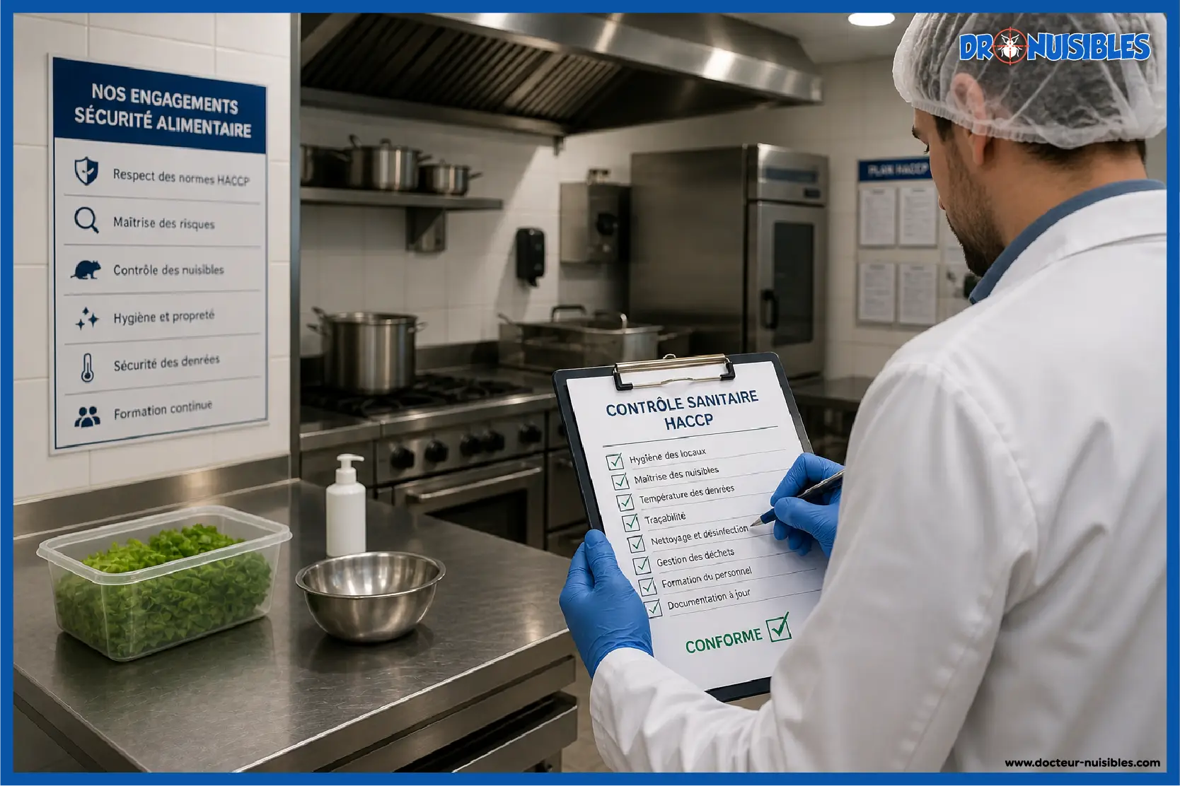 controle sanitaire haccp dans une cuisine professionnelle inspection hygiene