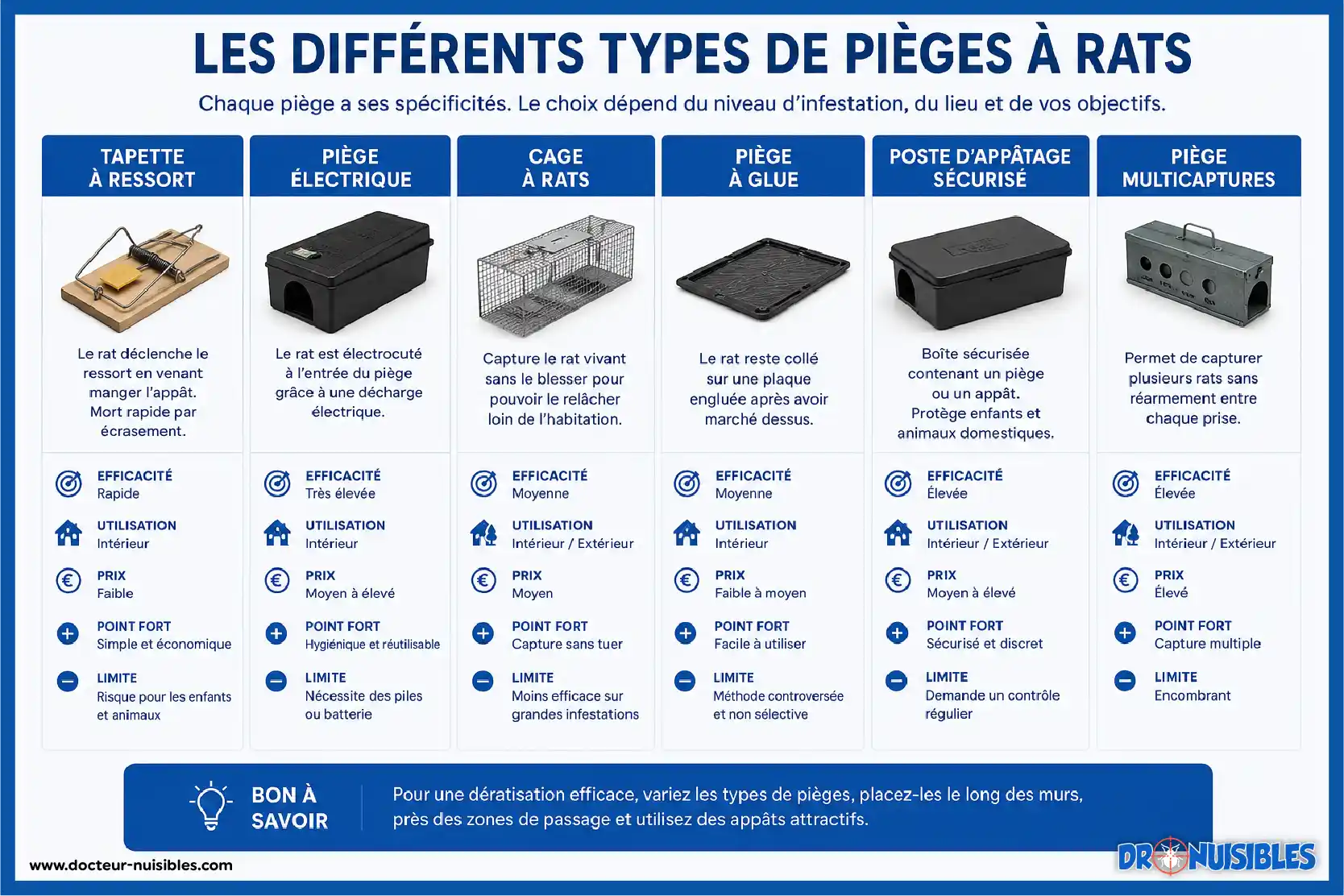 Comparatif des différents types de pièges à rats