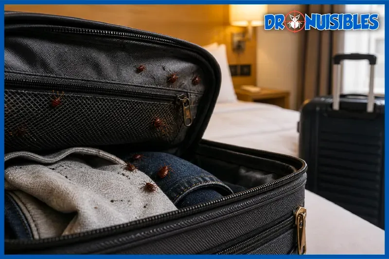 punaises de lit dans une valise après un voyage