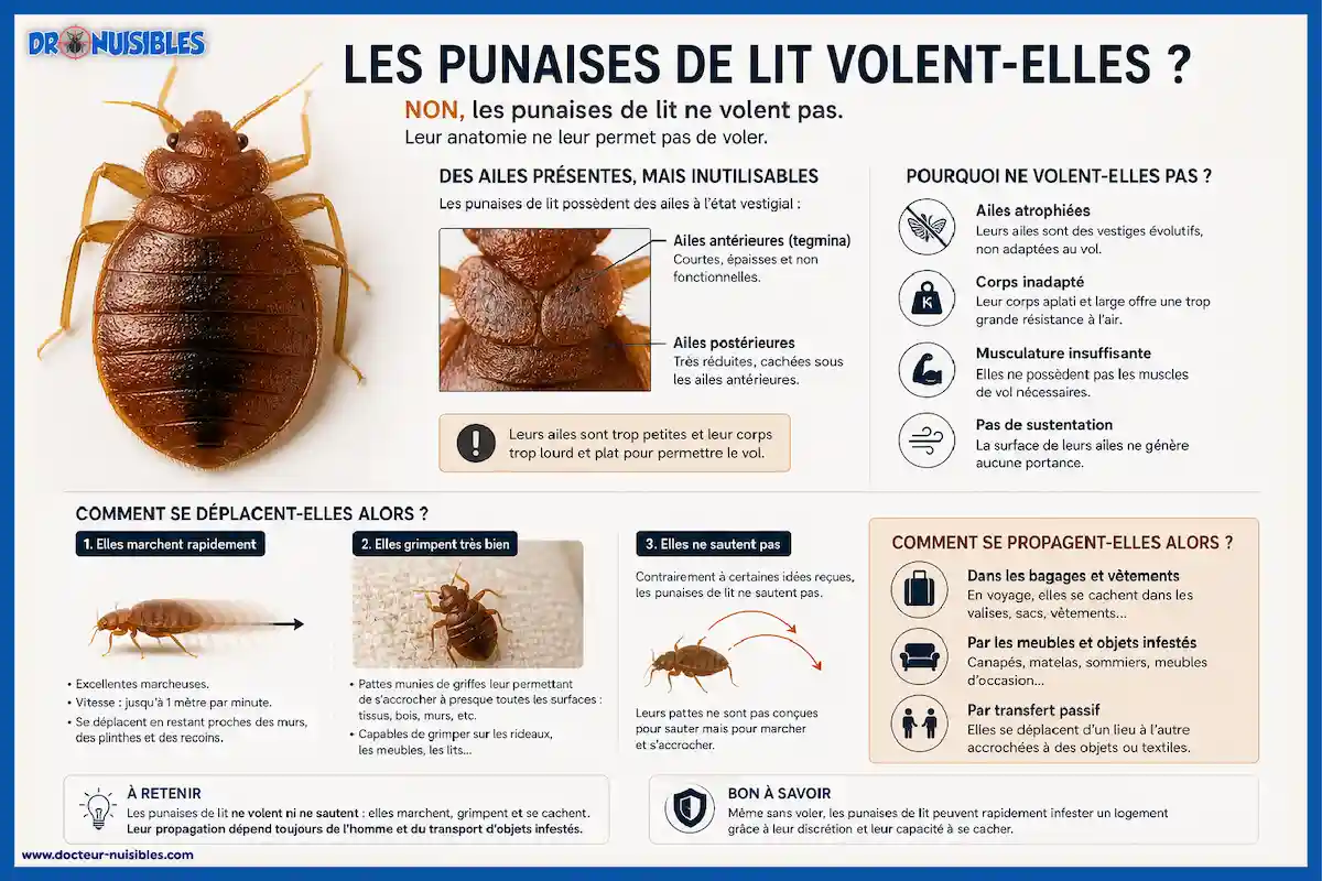 infographie punaises de lit volent-elles et comment elles se deplacent