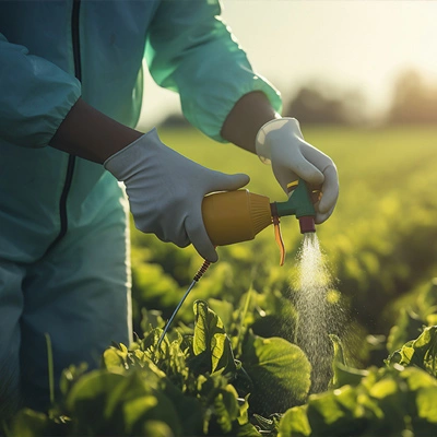 Extermination appliquant du spray anti-fourmis sur une infestation