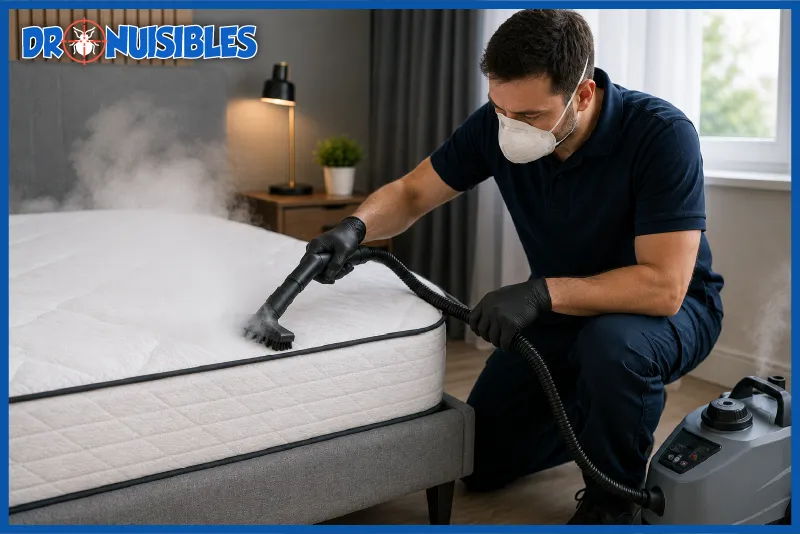 traitement thermique professionnel contre les punaises de lit avec vapeur haute température
