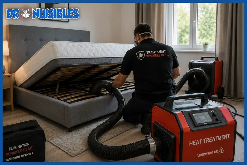 traitement thermique professionnel contre une infestation de punaises de lit